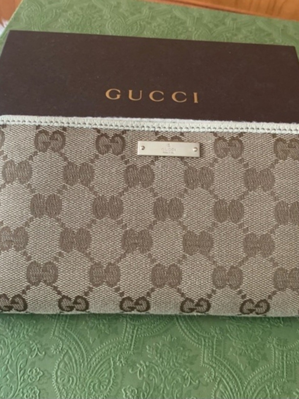 Gucci Beige Monogram Continental Wallet